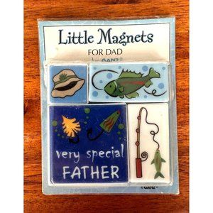 VTG Ganz Little Magnets Dad Special Father Fishing 4 Piece  Stocking Stuffer New